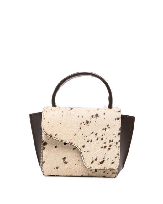 Atp Atelier Metallic Mini Calf-Hair Panelled Leather Shoulder Bag