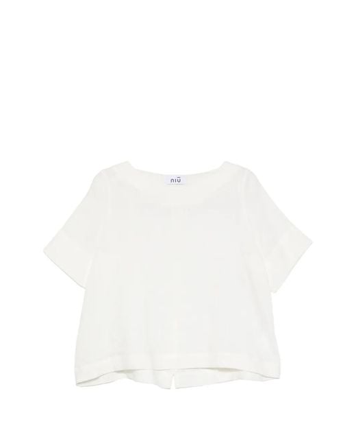 Niu White Short-Sleeve Top