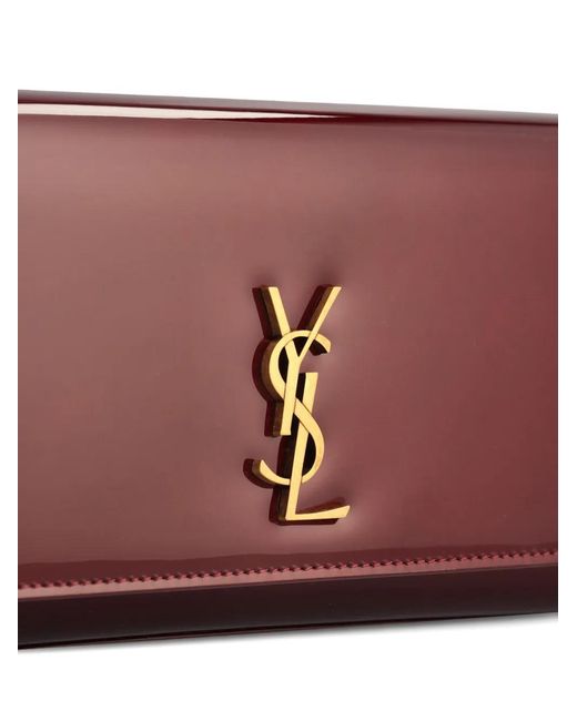 Saint Laurent Purple Kate Leather Clutch Bag