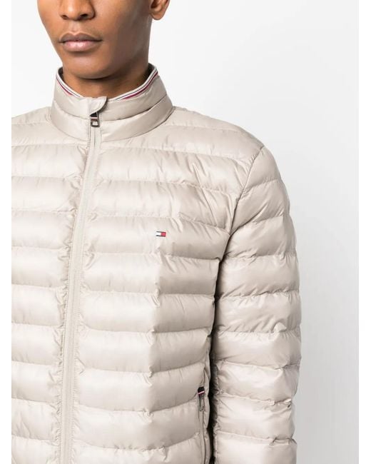 Tommy Hilfiger Natural Logo-Patch Zipped Puffer Jacket for men