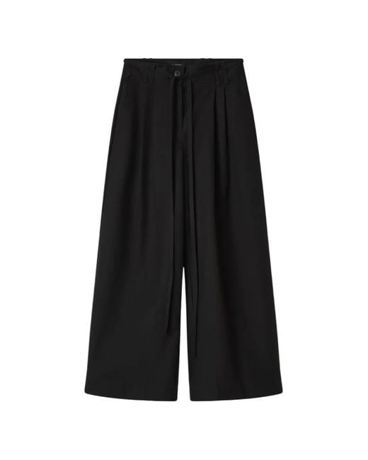 Lee Mathews Black Pina Palazzo Pants