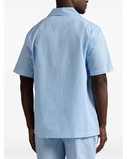 Polo Ralph Lauren Blue Striped Short-Sleeve Pajama Shirt for men