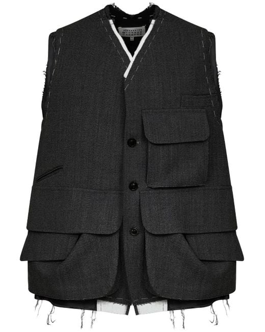 メンズ Maison Margiela カーゴベスト ブラック | Lyst