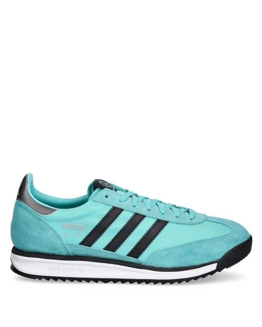 Adidas Blue X Mercedes Sl 72 Rs Three-Stripe Suede Sneakers for men