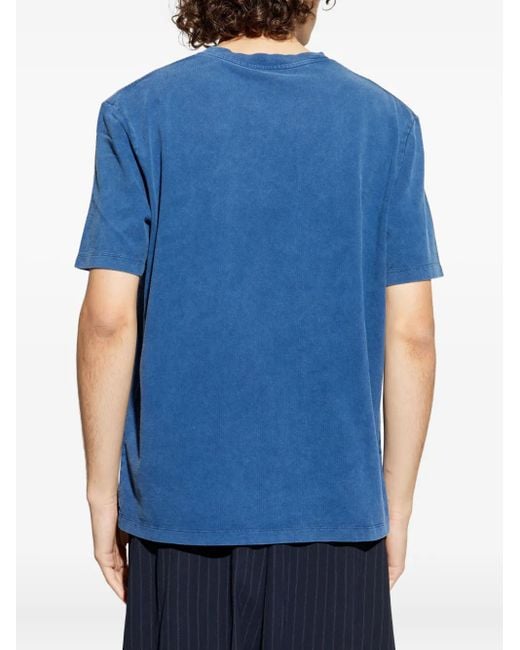 Balmain Blue Loose Ss T-Shirt for men