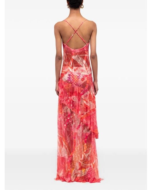 Donde Esteban Toronja Layered Lace Maxi Dress