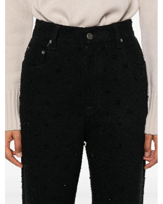 Golden Goose Deluxe Brand Black Crystal-Embellished Trousers