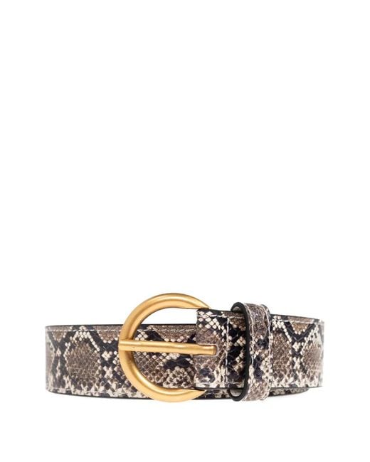 Duke & Dexter White Ellis Snakeskin-Effect Buckle Belt for men