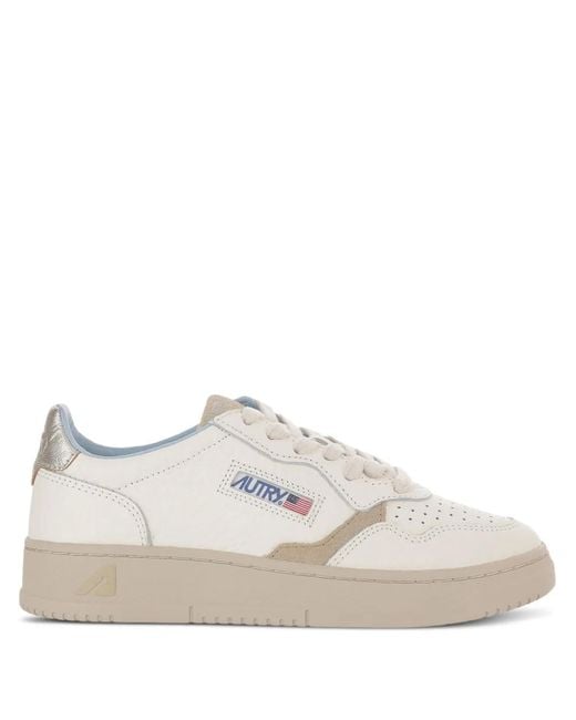 Autry White Platinum Leather Sneakers