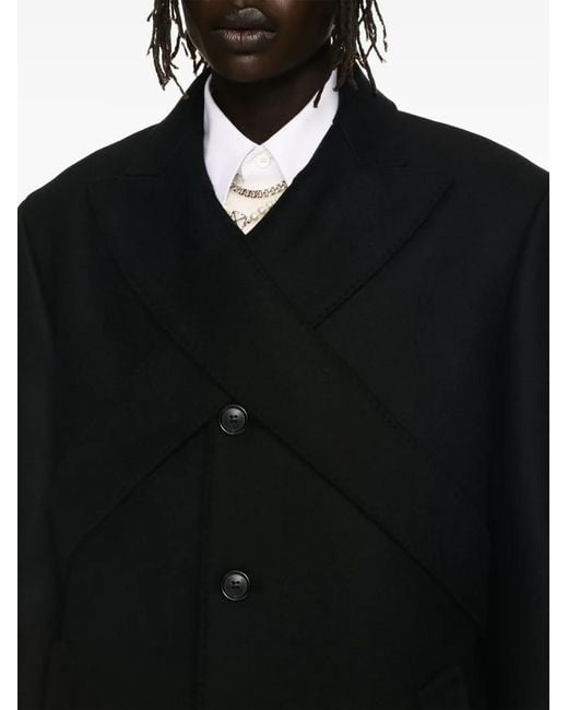 Off-White c/o Virgil Abloh Black Crossed Single-Breasted Coat for men