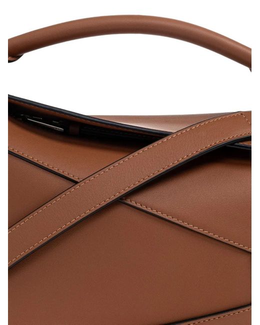 Loewe Brown Small Puzzle Edge Panelled Tote Bag