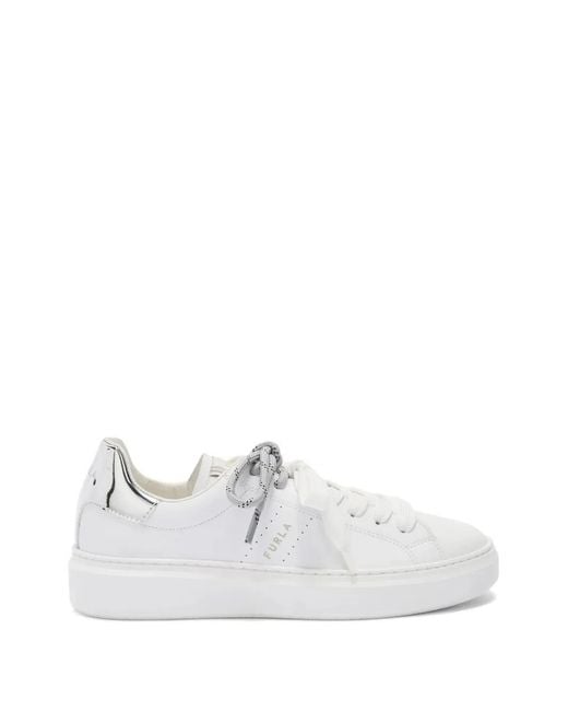 Furla White Hype-Tone Detail Sneakers