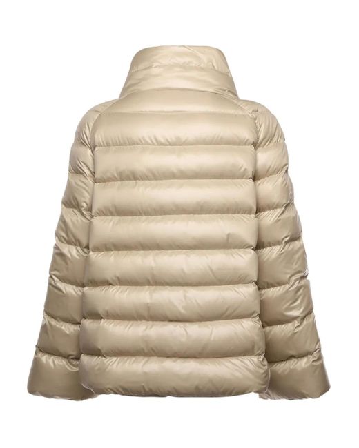 Fay Natural High-Neck Quilted Jacket