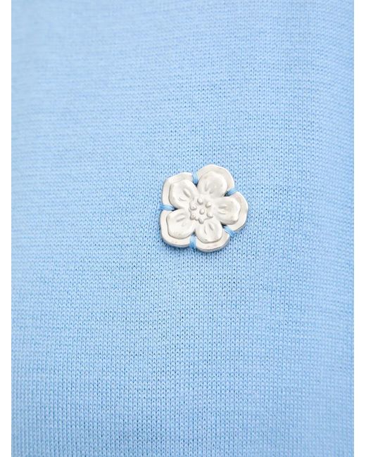 KENZO Blue Boke Flower Buttoned Cardigan