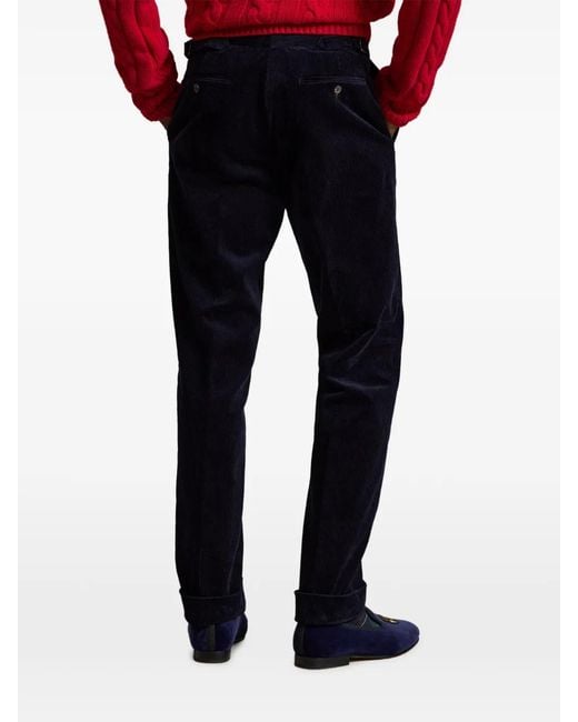 Polo Ralph Lauren Blue Stretch-Corduroy Tailored Trousers for men