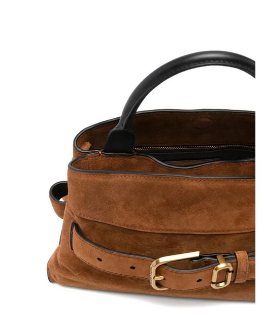 Marc Jacobs Brown Buckle-Detail Leather Tote Bag