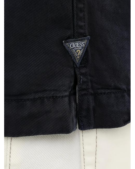 Guess Blue Button Patch Pocket Shirt for men