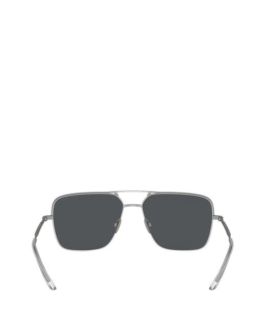 Giorgio Armani Gray Geometric-Frame Sunglasses for men