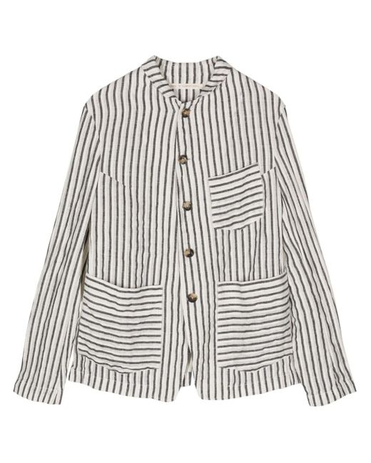 Forme D'expression White Stripe-pattern Jacket