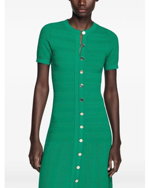 Sandro Green Knit Maxi Dress