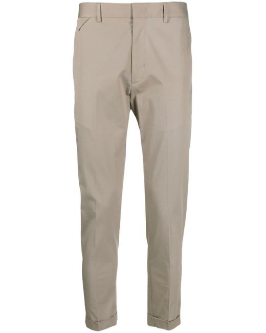 Low Brand Cropped Cotton Chino Trousers in Natural for Men | Lyst Canada