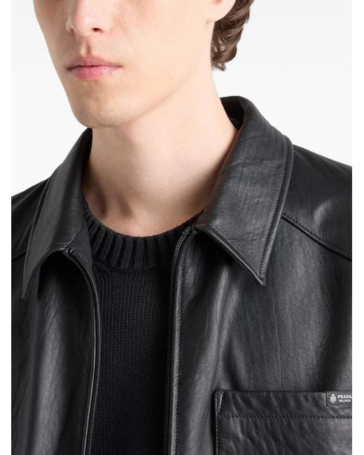 Prada Black Nappa Leather Jacket for men