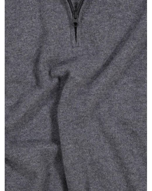Lisa Yang Gray Quarter-Zip Knitted Sweater for men
