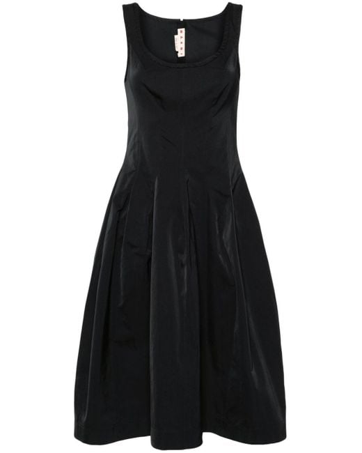 Marni Black A-line Scuba Midi Dress