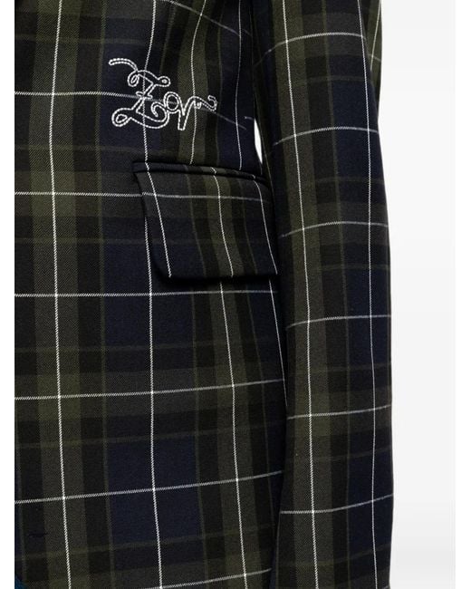 Zadig & Voltaire Black Vavy Tartan-Print Single-Breasted Blazer
