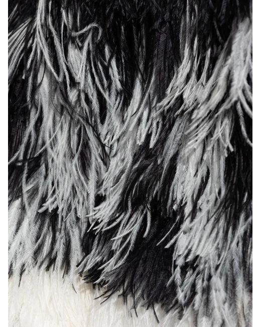 DSquared² Black Feather-Trimmed Jacket