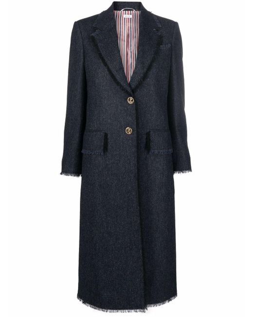 Cappotto monopetto in tweed di Thom Browne in Black