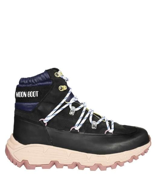 Moon Boot Black Lace-Up Ankle Boots for men