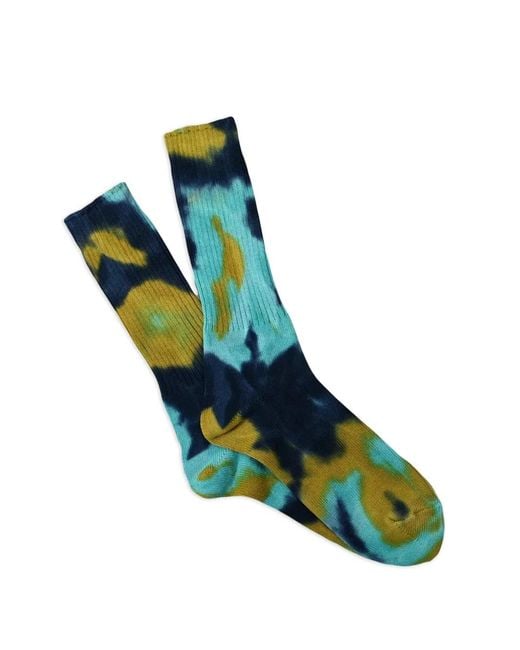 Anonymous Ism Blue Chaussettes Crew Tie-Dye
