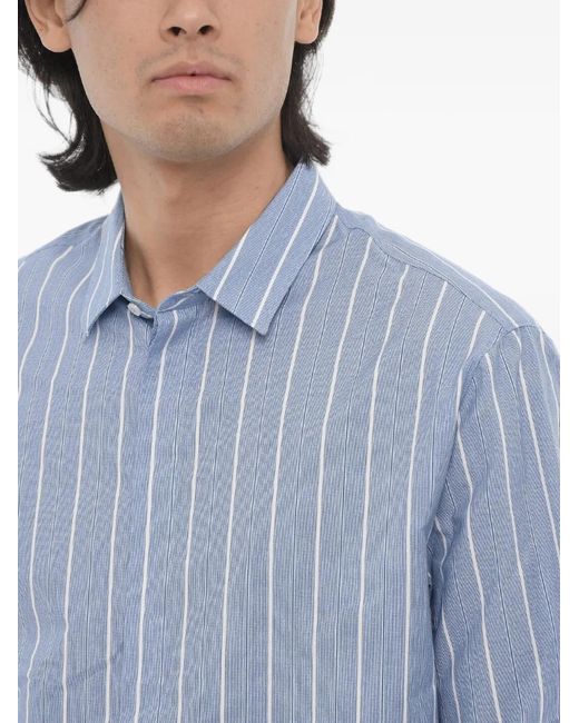 Neil Barrett Blue Striped Boxy-Fit Shirt for men