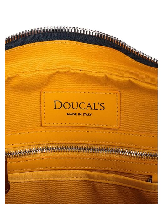 Doucal's Black Top-Handle Leather Briefcase for men