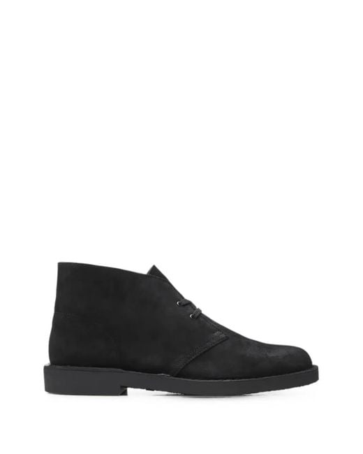 Clarks Black Bushacre 3 Suede Desert Boots for men