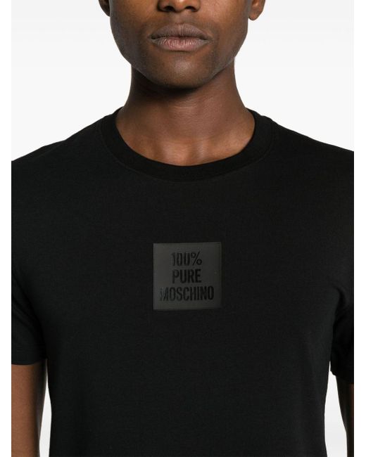 Camiseta con parche de goma Moschino de hombre de color Black