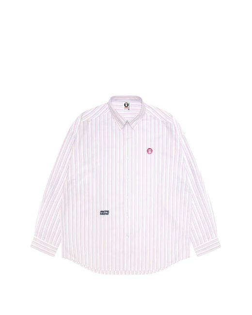 Aape By A Bathing Ape Pink Striped Patch Shirt for men