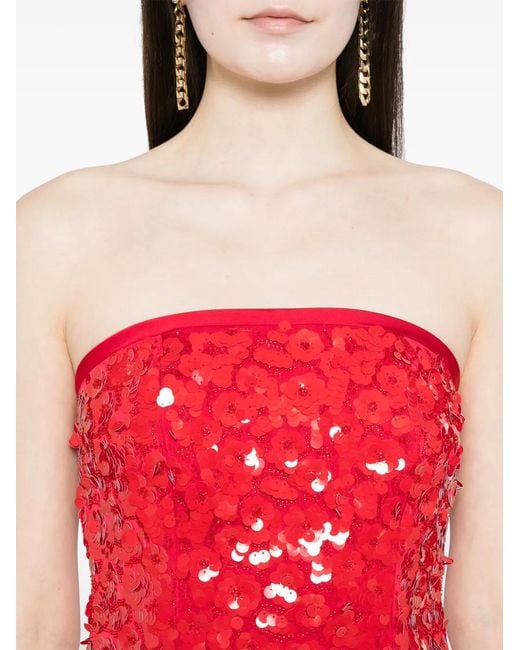 Cynthia Rowley Red Paillette-Embellished Dress