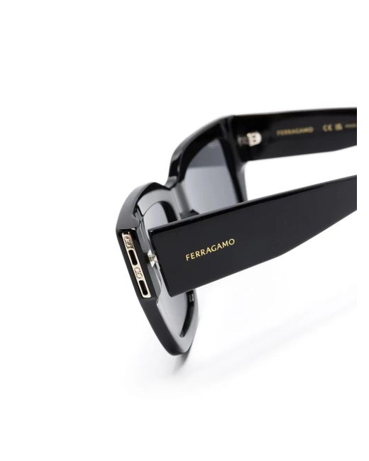 Ferragamo Eyewear Black Butterfly-Frame Sunglasses