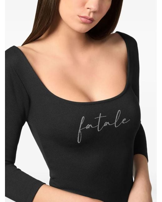 Philipp Plein Black Three-Quarter Sleeve Asymmetric Dress
