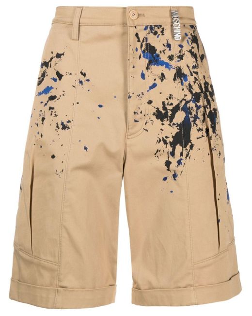 Moschino Shorts Met Print in het Natural voor heren