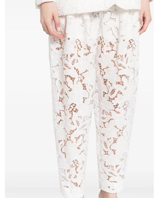 Zimmermann White 'Natura Cropped Barrell' Trousers