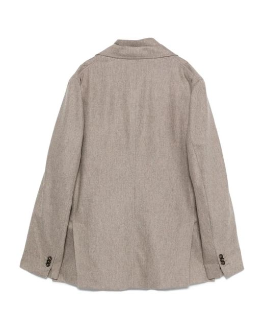 Incotex Gray High-Neck Buttoned Blazer for men