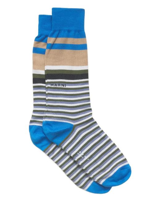 Marni Blue Gestreifte Socken