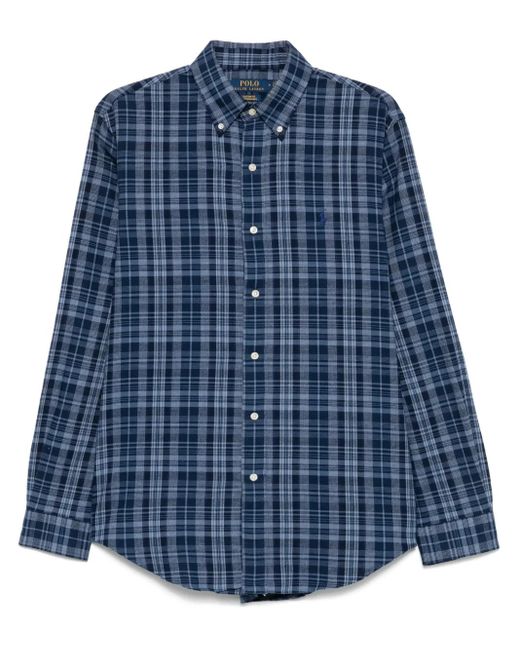 Polo Ralph Lauren Blue Checked Shirt for men