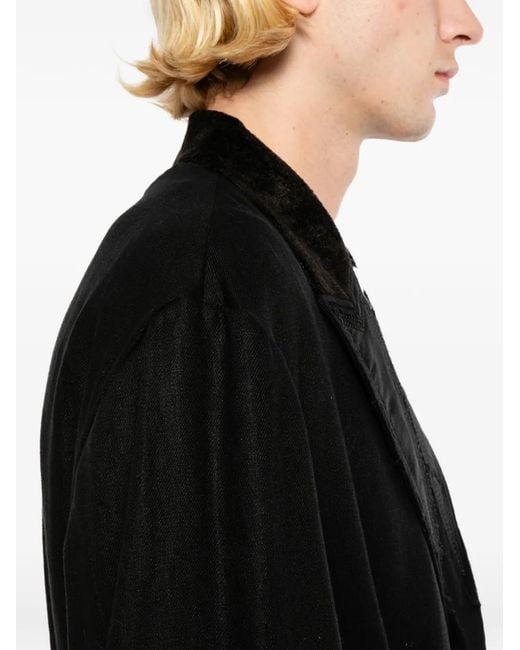 Midorikawa Black Belted Raw-Edge Jacket for men