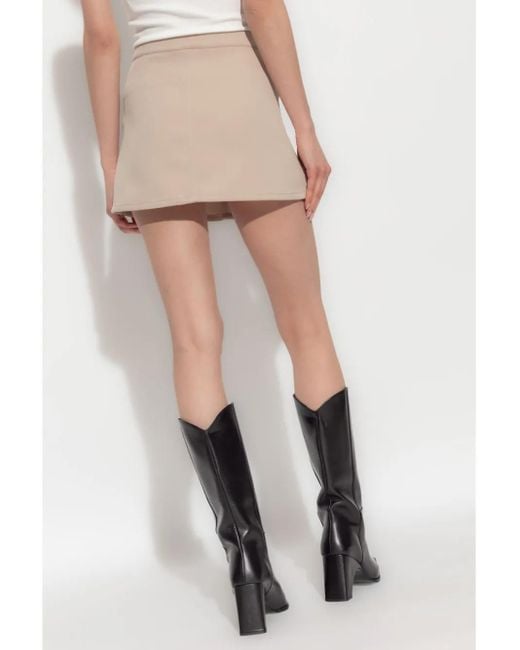 Minifalda con aplique del logo de sarga Courreges de color Natural
