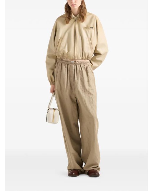 Prada Natural Cropped Nappa Leather Jacket
