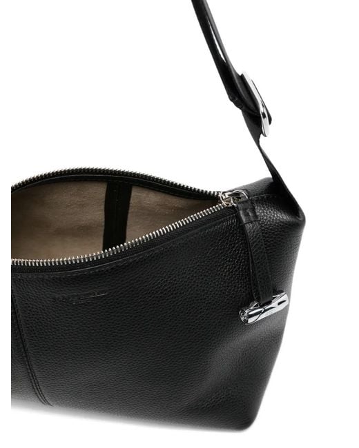 J&m Davidson Black Slide Twist Logo-Detail Shoulder Bag